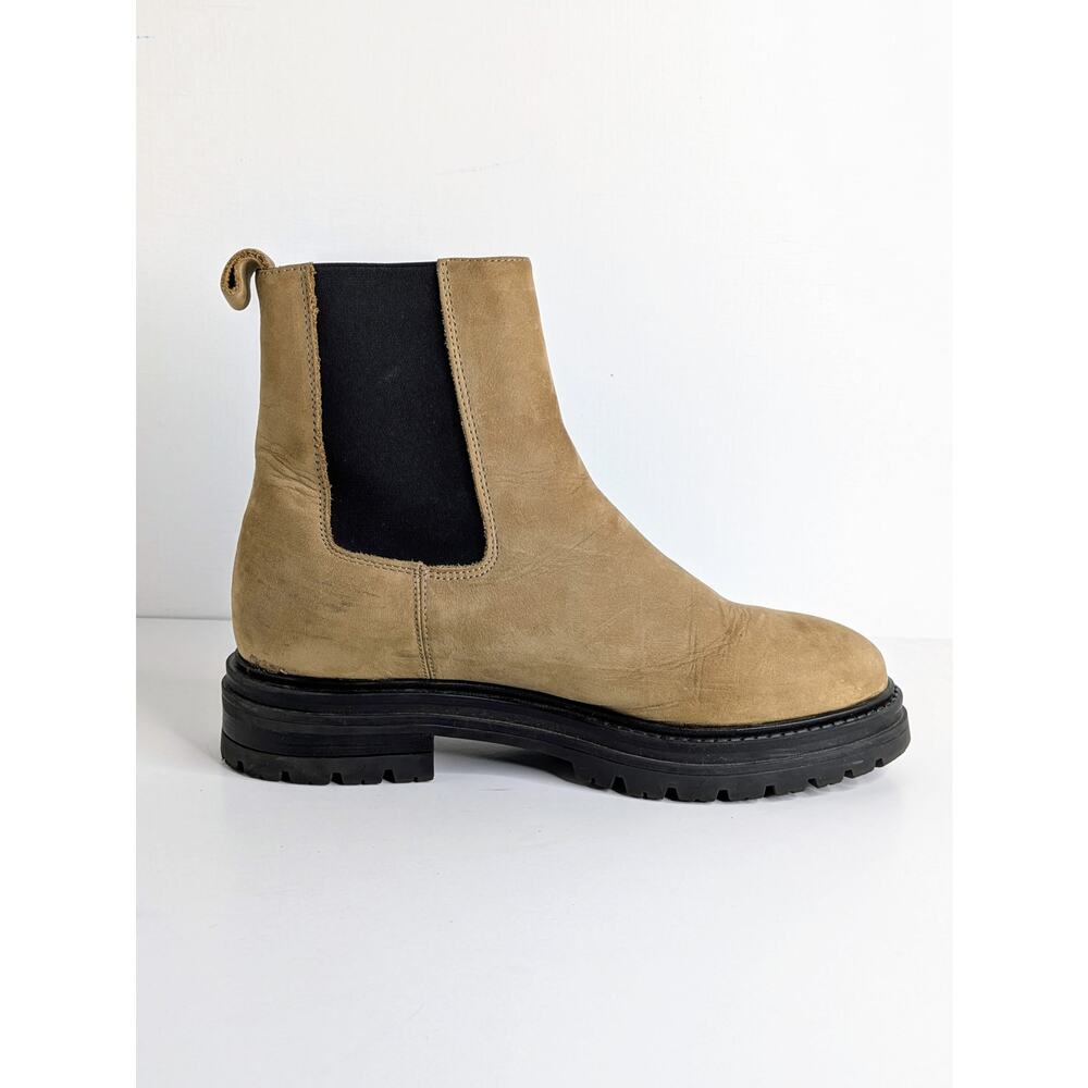 Jenni Kayne Brooklyn Lug Chelsea Boot 39 Walnut Tan Suede Leather Pull On 8.5 - Picture 8 of 14